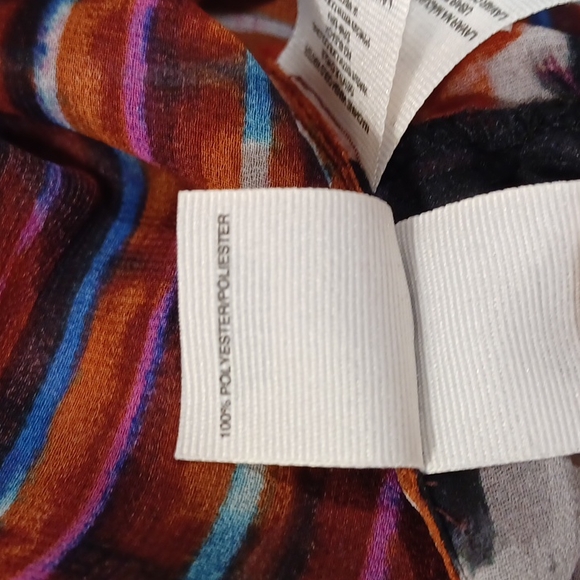 Rachel Rachel Roy Sheer Striped & Floral Long Line Boho Blouse- Sz. Med - Picture 9 of 11